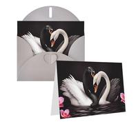 SDTYKHJ Greeting Card with Envelopes 4x6 in Get Well Blank Note Cards Black White Swan Love Heart Birthday Card Thinking of You Card Funny Postcards for Birthday Wedding Invitations