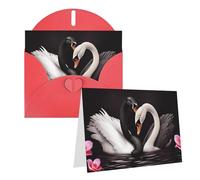 SDTYKHJ Greeting Card with Envelopes 4x6 in Get Well Blank Note Cards Black White Swan Love Heart Birthday Card Thinking of You Card Funny Postcards for Birthday Wedding Invitations