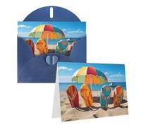 SDTYKHJ Greeting Card with Envelopes 4x6 in Get Well Blank Note Cards Colorful Flip Flops Beach Ball Birthday Card Thinking of You Card Funny Postcards for Birthday Wedding Invitations