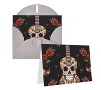 SDTYKHJ Greeting Card with Envelopes 4x6 in Get Well Blank Note Cards Guitar Pepper Sugar Skull Birthday Card Thinking of You Card Funny Postcards for Birthday Wedding Invitations