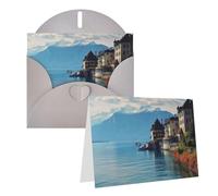 SDTYKHJ Greeting Card with Envelopes 4x6 in Get Well Blank Note Cards Lake Geneva Switzerland Birthday Card Thinking of You Card Funny Postcards for Birthday Wedding Invitations