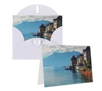 SDTYKHJ Greeting Card with Envelopes 4x6 in Get Well Blank Note Cards Lake Geneva Switzerland Birthday Card Thinking of You Card Funny Postcards for Birthday Wedding Invitations