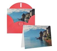 SDTYKHJ Greeting Card with Envelopes 4x6 in Get Well Blank Note Cards Lake Geneva Switzerland Birthday Card Thinking of You Card Funny Postcards for Birthday Wedding Invitations