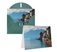 SDTYKHJ Greeting Card with Envelopes 4x6 in Get Well Blank Note Cards Lake Geneva Switzerland Birthday Card Thinking of You Card Funny Postcards for Birthday Wedding Invitations