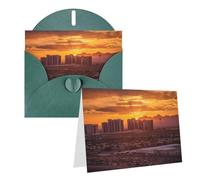 SDTYKHJ Greeting Card with Envelopes 4x6 in Get Well Blank Note Cards Las Vegas Sunset Birthday Card Thinking of You Card Funny Postcards for Birthday Wedding Invitations