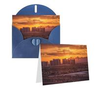 SDTYKHJ Greeting Card with Envelopes 4x6 in Get Well Blank Note Cards Las Vegas Sunset Birthday Card Thinking of You Card Funny Postcards for Birthday Wedding Invitations