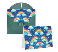 SDTYKHJ Greeting Card with Envelopes 4x6 in Get Well Blank Note Cards Rainbow Clouds Raindrop Birthday Card Thinking of You Card Funny Postcards for Birthday Wedding Invitations