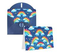 SDTYKHJ Greeting Card with Envelopes 4x6 in Get Well Blank Note Cards Rainbow Clouds Raindrop Birthday Card Thinking of You Card Funny Postcards for Birthday Wedding Invitations