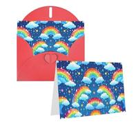 SDTYKHJ Greeting Card with Envelopes 4x6 in Get Well Blank Note Cards Rainbow Clouds Raindrop Birthday Card Thinking of You Card Funny Postcards for Birthday Wedding Invitations