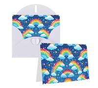 SDTYKHJ Greeting Card with Envelopes 4x6 in Get Well Blank Note Cards Rainbow Clouds Raindrop Birthday Card Thinking of You Card Funny Postcards for Birthday Wedding Invitations