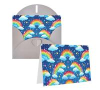 SDTYKHJ Greeting Card with Envelopes 4x6 in Get Well Blank Note Cards Rainbow Clouds Raindrop Birthday Card Thinking of You Card Funny Postcards for Birthday Wedding Invitations