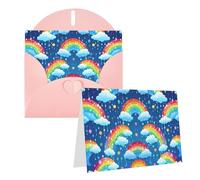 SDTYKHJ Greeting Card with Envelopes 4x6 in Get Well Blank Note Cards Rainbow Clouds Raindrop Birthday Card Thinking of You Card Funny Postcards for Birthday Wedding Invitations