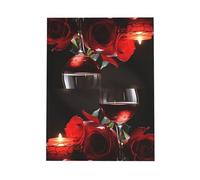 SDTYKHJ Greeting Card with Envelopes 4x6 in Get Well Blank Note Cards Red Rose Wine Glass and Candle Birthday Card Thinking of You Card Funny Postcards for Birthday Wedding Invitations