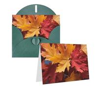 SDTYKHJ Greeting Card with Envelopes 4x6 in Get Well Blank Note Cards Red Yellow Fall Maple Leafs Birthday Card Thinking of You Card Funny Postcards for Birthday Wedding Invitations