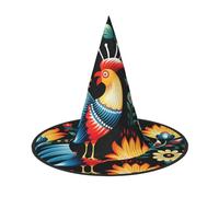 SDTYKHJ - Halloween Popular Art Pattern Polish Witch Hat for Women Men Wide Brim Foldable Witch Hats Party Cosplay 3 Pack