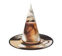 SDTYKHJ Hot coffee Halloween Witch Hat for Women Men Wide Brim Foldable Witches Hats Party Cosplay Costume Hat 1