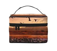 SDTYKHJ Makeup Bag for Women Cosmetic Bag Travel Toiletry Bag Bosque del Apache Wildlife Refuge Make Up Organizer with Handle