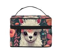 SDTYKHJ Makeup Bag for Women Cosmetic Bag Travel Toiletry Bag Cute Llama Floral Make Up Organizer with Handle