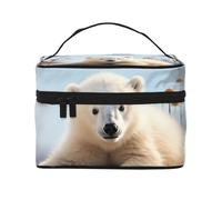SDTYKHJ Makeup Bag for Women Cosmetic Bag Travel Toiletry Bag cute polar bear animals Make Up Organizer with Handle