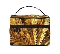 SDTYKHJ Makeup Bag for Women Cosmetic Bag Travel Toiletry Bag Golden Cannabis Make Up Organizer with Handle