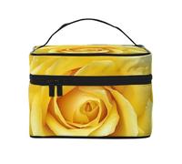 SDTYKHJ Makeup Bag for Women Cosmetic Bag Travel Toiletry Bag Graceful Yellow Rose Flower Make Up Organizer with Handle