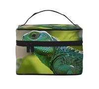 SDTYKHJ Makeup Bag for Women Cosmetic Bag Travel Toiletry Bag Green Lizard Make Up Organizer with Handle