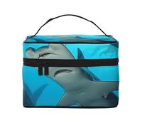 SDTYKHJ Makeup Bag for Women Cosmetic Bag Travel Toiletry Bag Hammerhead Sharks Make Up Organizer with Handle