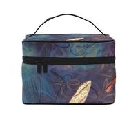 SDTYKHJ Makeup Bag for Women Cosmetic Bag Travel Toiletry Bag Hand Painted Dragonfly Make Up Organizer with Handle