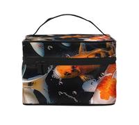 SDTYKHJ Makeup Bag for Women Cosmetic Bag Travel Toiletry Bag Japan Fancy Koi Carp Fishes Make Up Organizer with Handle