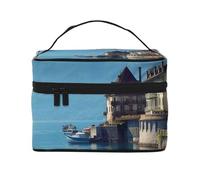 SDTYKHJ Makeup Bag for Women Cosmetic Bag Travel Toiletry Bag Lake Geneva Switzerland Make Up Organizer with Handle