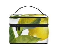 SDTYKHJ Makeup Bag for Women Cosmetic Bag Travel Toiletry Bag Lemon Branch Leaves Make Up Organizer with Handle