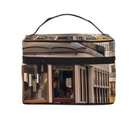 SDTYKHJ Makeup Bag for Women Cosmetic Bag Travel Toiletry Bag Lisbon tram Make Up Organizer with Handle