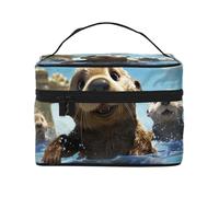 SDTYKHJ Makeup Bag for Women Cosmetic Bag Travel Toiletry Bag Lovely Sea Otter Make Up Organizer with Handle