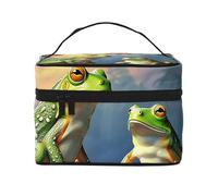 SDTYKHJ Makeup Bag for Women Cosmetic Bag Travel Toiletry Bag Many Frogs Sing on The Branches Make Up Organizer with Handle