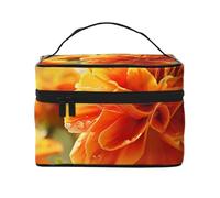 SDTYKHJ Makeup Bag for Women Cosmetic Bag Travel Toiletry Bag Marigold Flower Autumn Flowers Make Up Organizer with Handle