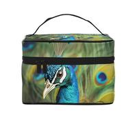 SDTYKHJ Makeup Bag for Women Cosmetic Bag Travel Toiletry Bag Peacocks Feather Make Up Organizer with Handle