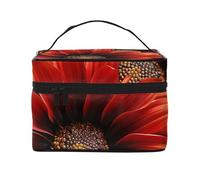 SDTYKHJ Makeup Bag for Women Cosmetic Bag Travel Toiletry Bag Red Sunflower Make Up Organizer with Handle