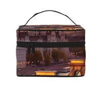 SDTYKHJ Makeup Bag for Women Cosmetic Bag Travel Toiletry Bag Sunset in Budapest Make Up Organizer with Handle