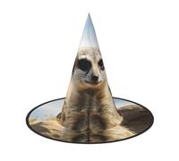 SDTYKHJ Meerkat Animal Halloween Witch Hat for Women Men Wide Brim Foldable Witches Hats Party Cosplay Costume Hat 3 PCS