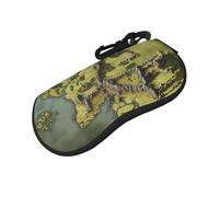 SDTYKHJ Middle Earth Map Glasses Case Ultra Light Sunglasses Case Travel Zipper Eyeglass Case Protector Unisex, Black, One size