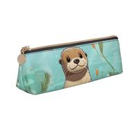 SDTYKHJ Pencil Case Cartoon Cute Otter Big Pencil Bag Portable Coin Pouch Aesthetic Cosmetic Bag Leather Makeup Bag