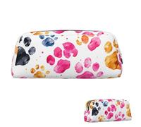 SDTYKHJ Pencil Case Colorful Dog Paws Big Pencil Bag Portable Coin Pouch Aesthetic Cosmetic Bag Leather Makeup Bag