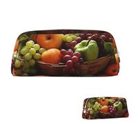 SDTYKHJ Pencil Case Colorful Various Vegetables and Fruit Big Pencil Bag Portable Coin Pouch Aesthetic Cosmetic Bag Leather Makeup Bag, Silver, One Size