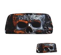SDTYKHJ Pencil Case Cool Skull Graphics Big Pencil Bag Portable Coin Pouch Aesthetic Cosmetic Bag Leather Makeup Bag