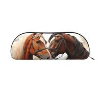SDTYKHJ Pencil Case Couple Horse Big Pencil Bag Portable Coin Pouch Aesthetic Cosmetic Bag Leather Makeup Bag, Silver, One Size