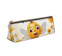 SDTYKHJ Pencil Case Cute Bees Daisy Flower Big Pencil Bag Portable Coin Pouch Aesthetic Cosmetic Bag Leather Makeup Bag