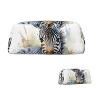 SDTYKHJ Pencil Case Cute Zebra Watercolor Big Pencil Bag Portable Coin Pouch Aesthetic Cosmetic Bag Leather Makeup Bag