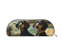 SDTYKHJ Pencil Case Dachshund Dog Bento Big Pencil Bag Portable Coin Pouch Aesthetic Cosmetic Bag Leather Makeup Bag