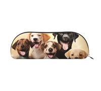 SDTYKHJ Pencil Case Dogs Happy Party Big Pencil Bag Portable Coin Pouch Aesthetic Cosmetic Bag Leather Makeup Bag, Silver, One Size