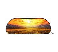 SDTYKHJ Pencil Case Dreamlike Sunset Of A Sunflower Field Big Pencil Bag Portable Coin Pouch Aesthetic Cosmetic Bag Leather Makeup Bag
